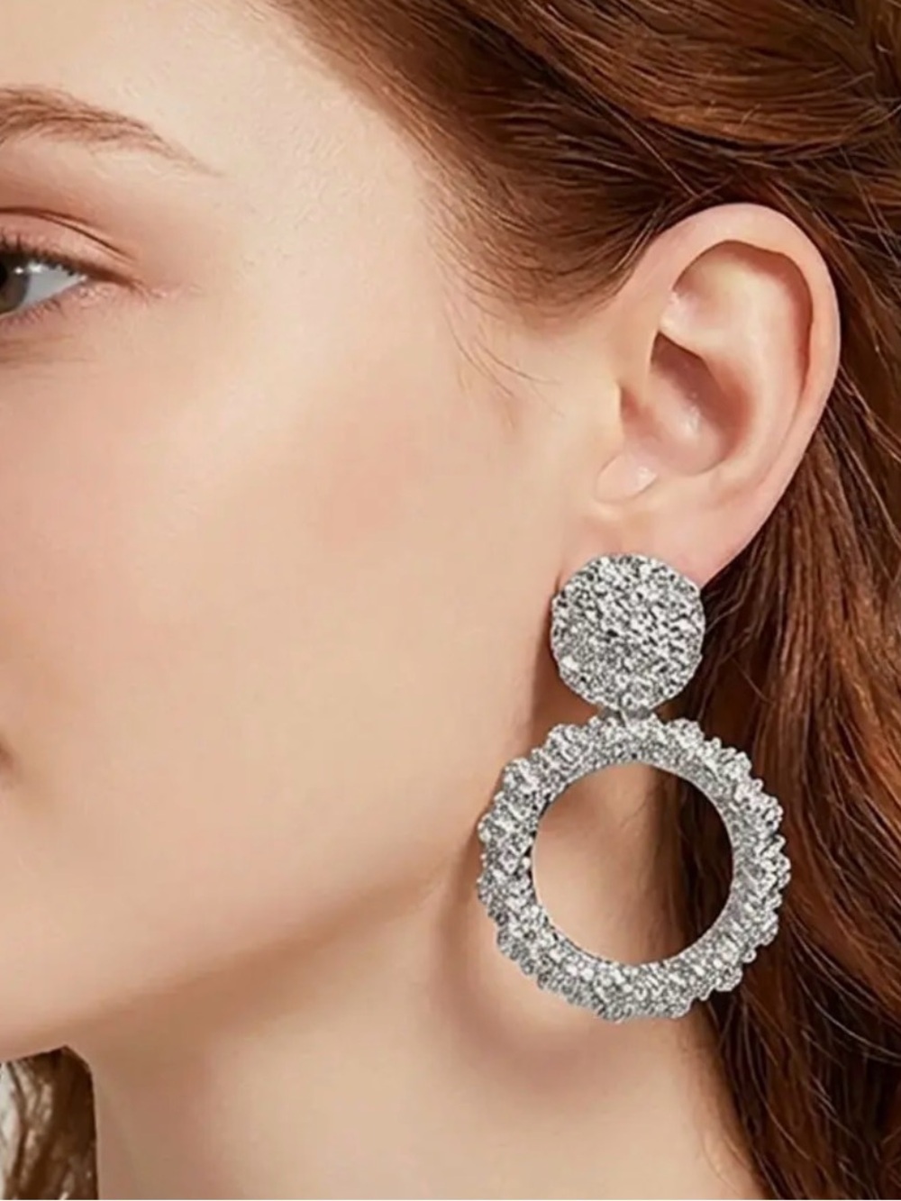 Silver Open Circle Earrings (5024)